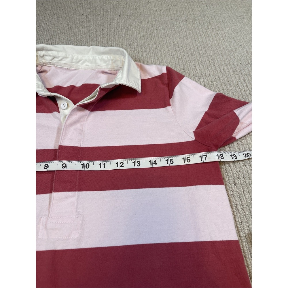 J.CREW Woman's Small** Pink Striped Rugby Polo Long Sleeve Collared Cotton Knit - Picture 3 of 6